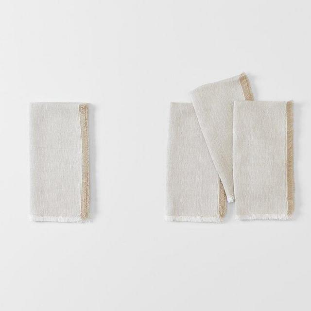 Aria Cream Fringed Napkin