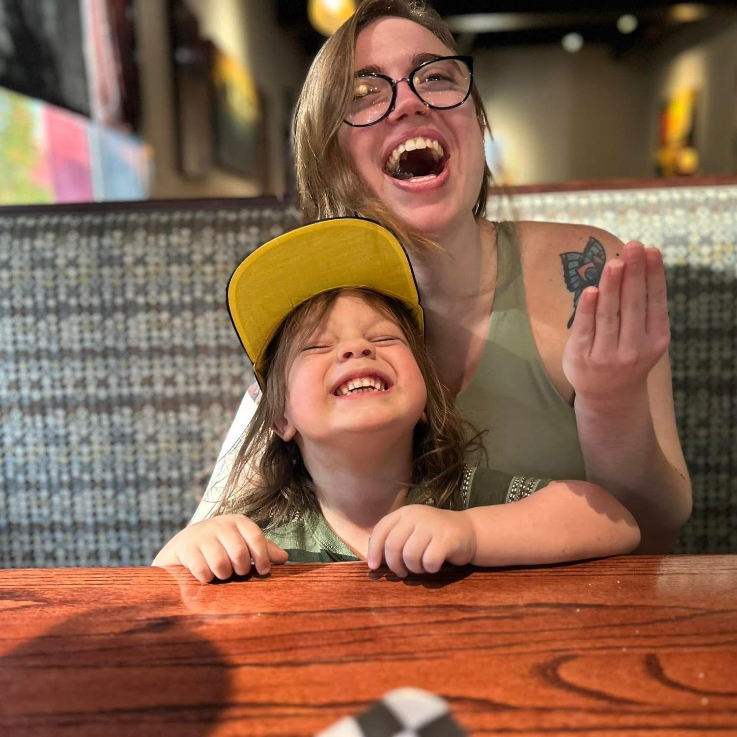 Shadow and Ciearra eating with Genevieve at chilli’s ! Our favorite spot to spend time together!