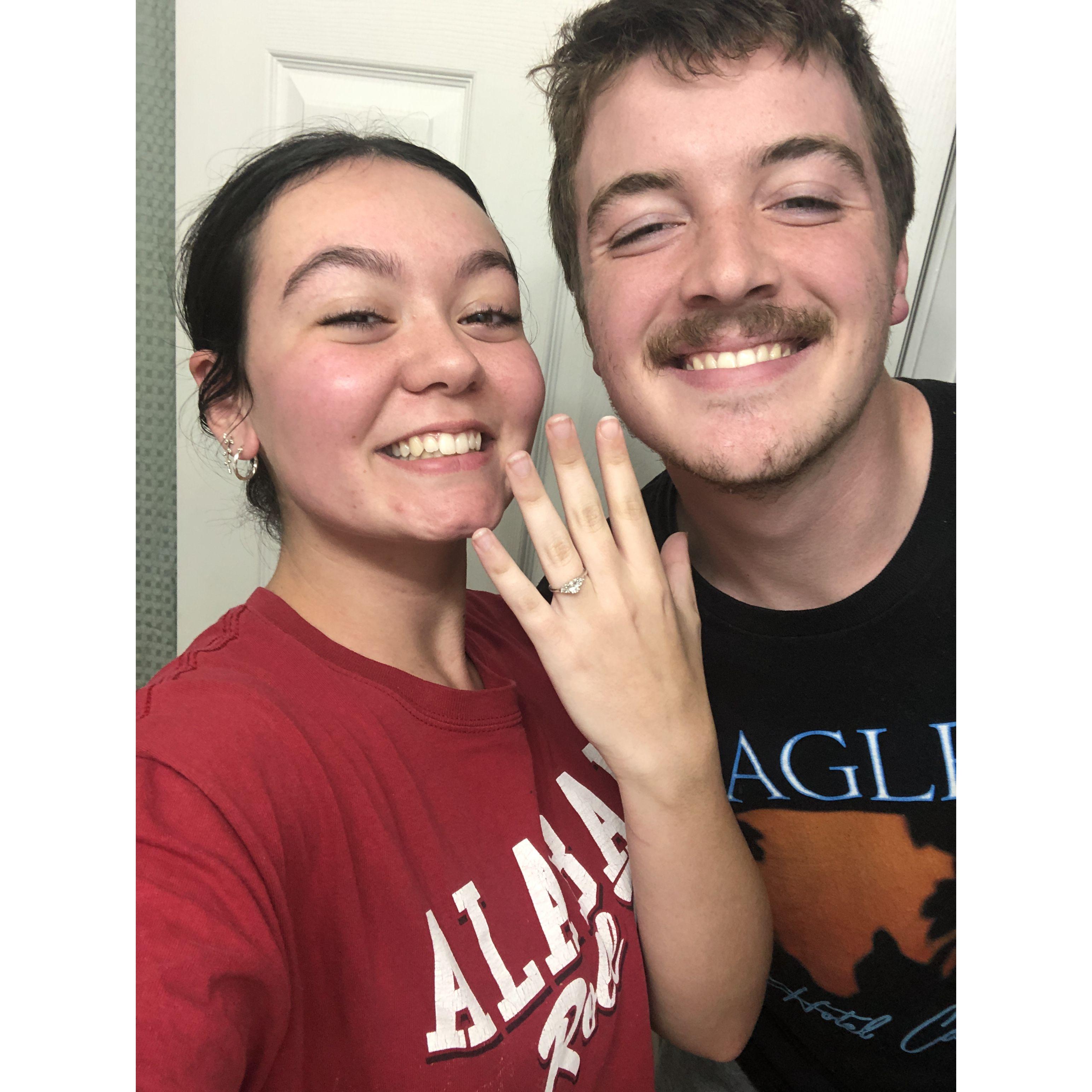 Right after Austin proposed! This was the picture we sent to our families to tell them we were engaged
