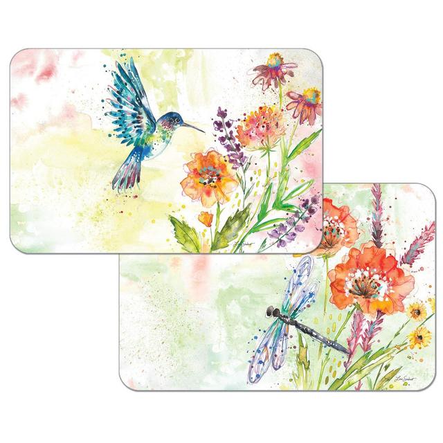 CounterArt Fanciful Flight Reversible Rectangular Easy Care Placemat Set of 4 Made in The USA