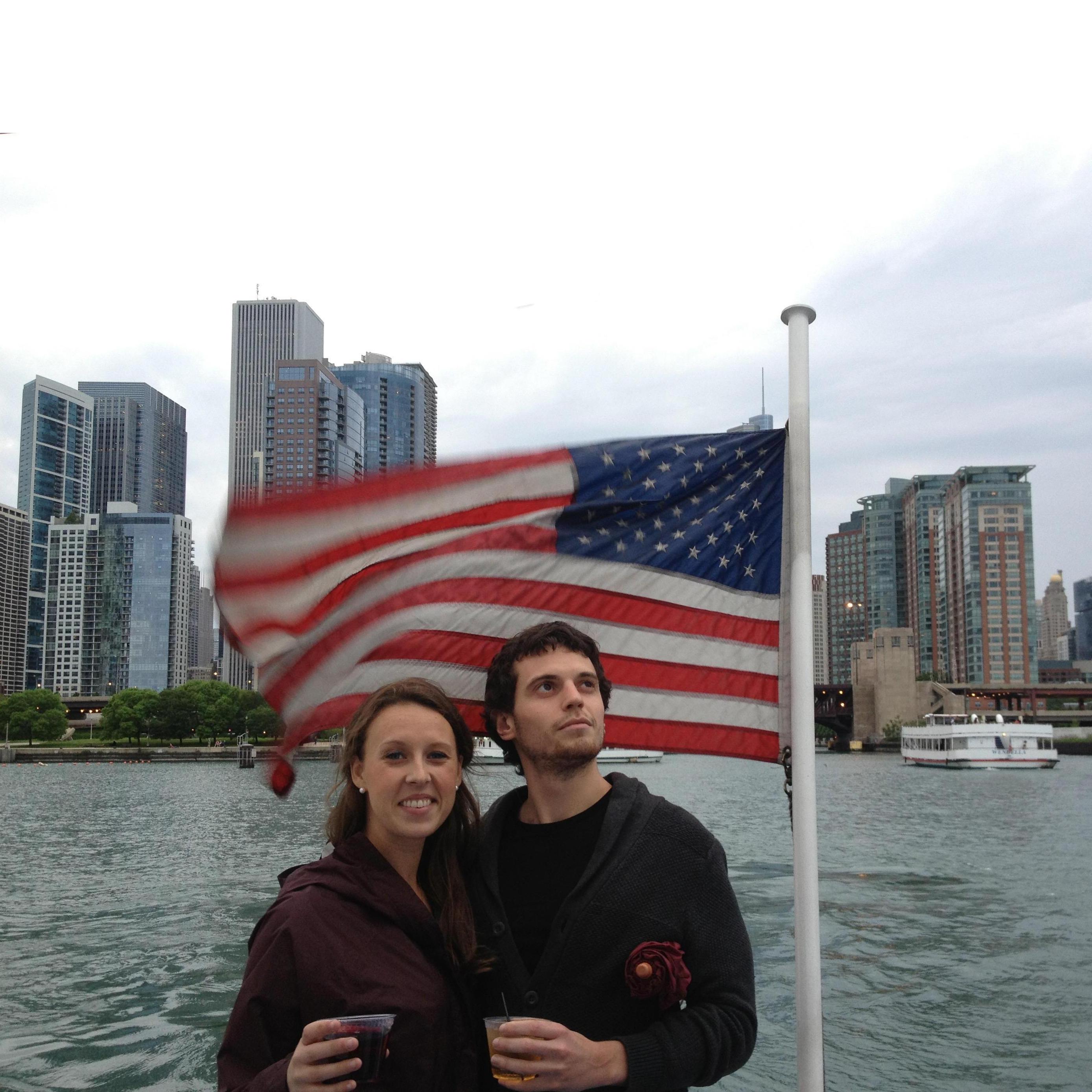 On a boat our first year in grad school.
