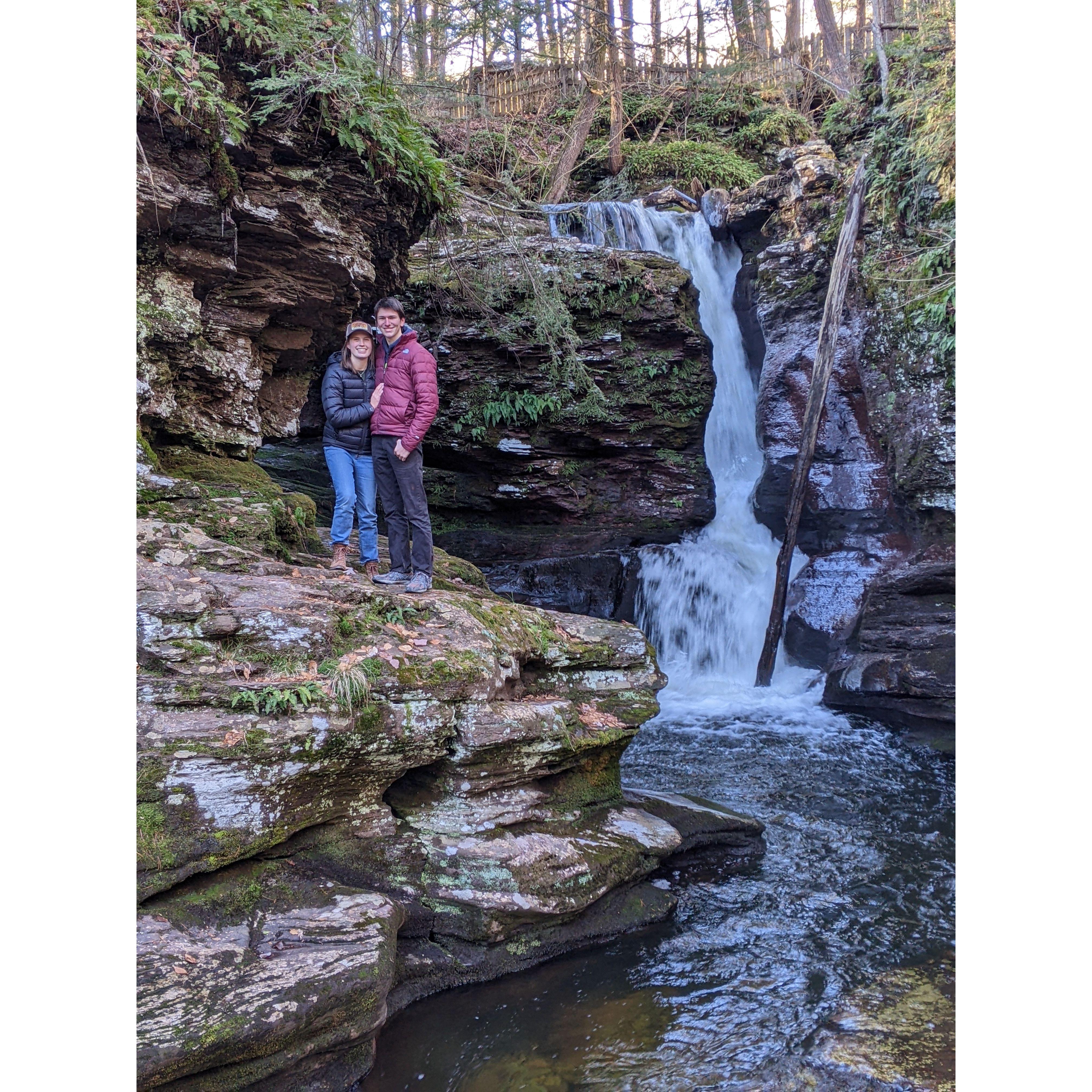 Epic waterfall in PA with Jerome's family!