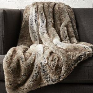 Light Grey Faux Fur Throw