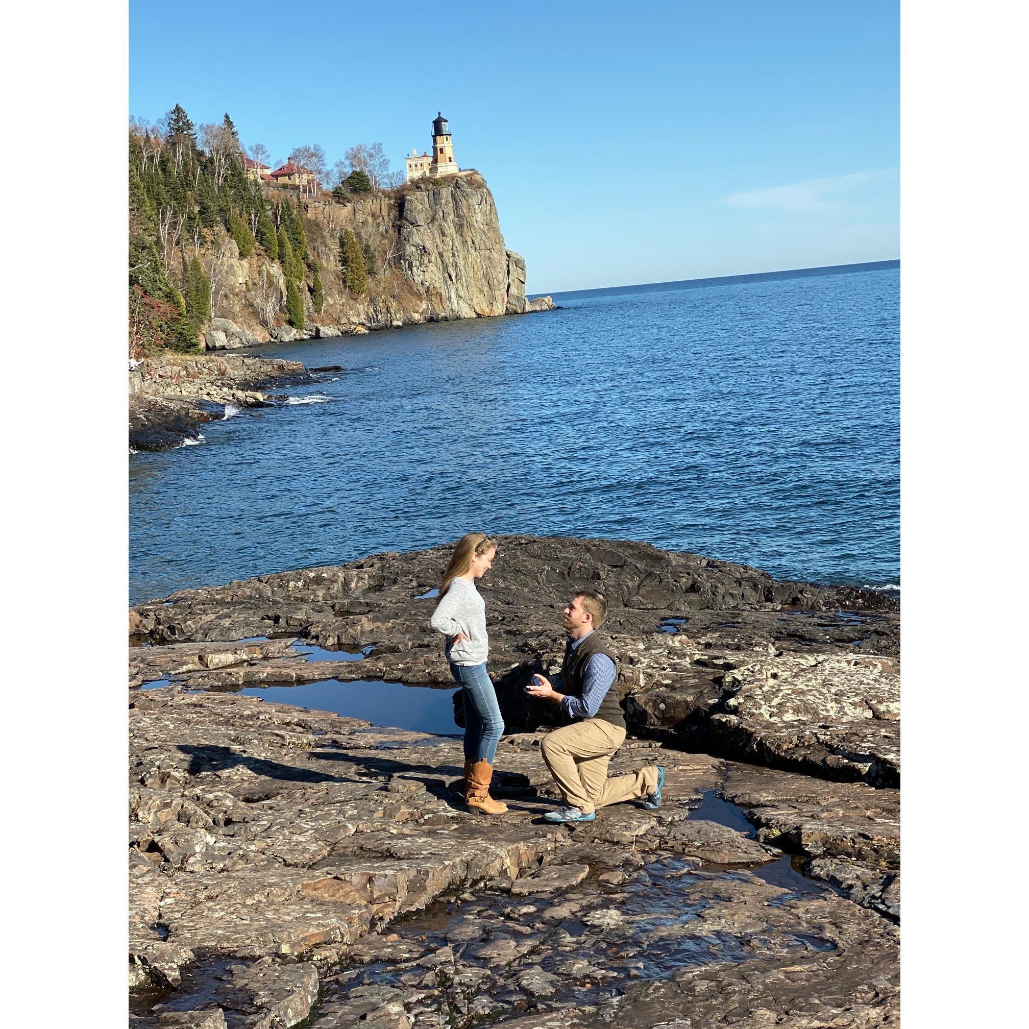 We got engaged at Split Rock Lighthouse in Minnesota. Isn't it gorgeous?!