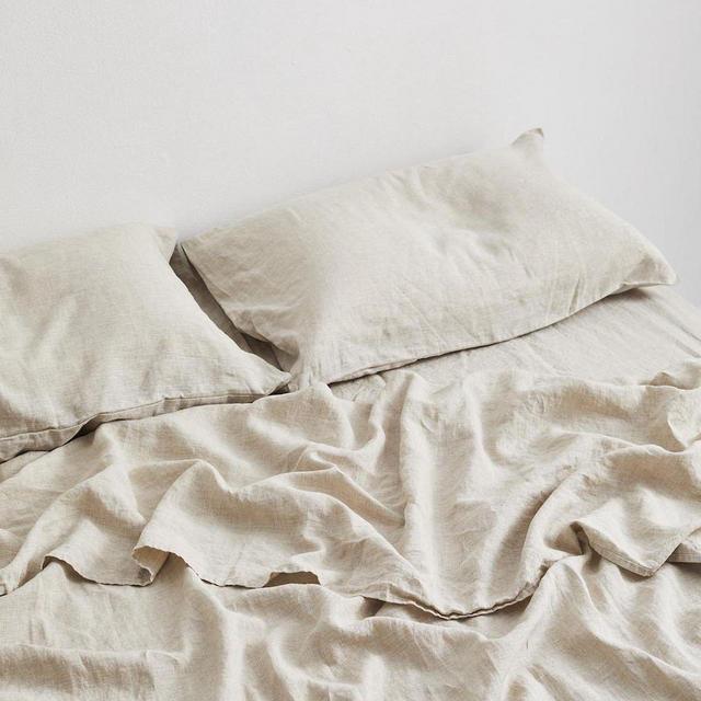 Oatmeal 100% Flax Linen Fitted Sheet