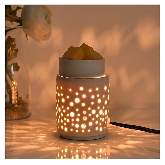nawaza Ceramic Wax Melt Warmer,Candle Wax Warmer,2-in-1 Electric Wax Melter and Fragrance Warmer for Scented Candle Wax Burner as Gifts for Mom Grandma Women(White)…