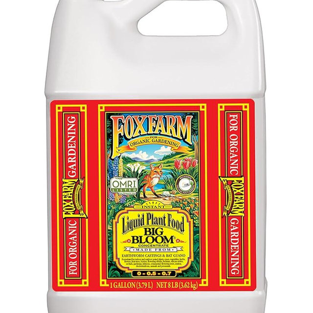 FoxFarm - Big Bloom Plant Food, Liquid Fertilizer Concentrate for Flowers, Fruits, and Vegetables, All Purpose Plant Fertilizer for Indoor & Outdoor Potted Plants, NPK 0-0.5-0.7 (Gallon)
