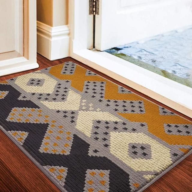 Color&Geometry Indoor Doormat, Indoor Outdoor 35"x59" Mat Waterproof, Non Slip Washable Quickly Absorb Moisture and Resist Dirt Rugs for Entrance