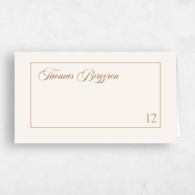Light Oatmeal, Beige Wedding Place Card - Carulas