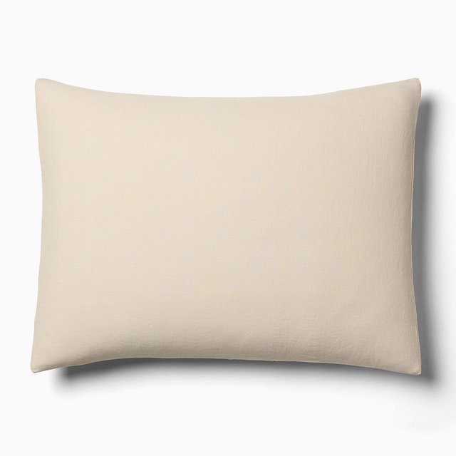 European Flax Linen King Sham, Buttermilk