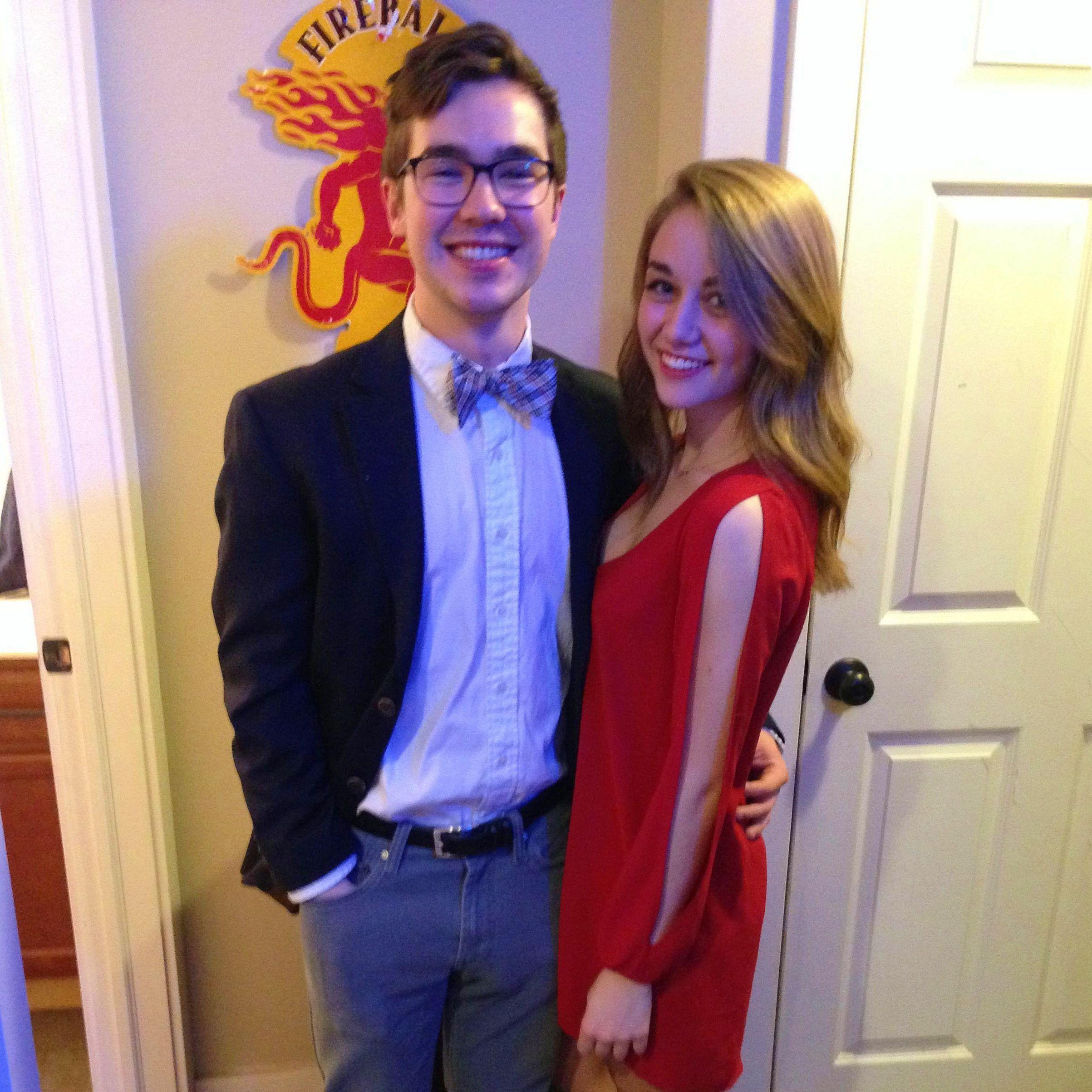 the first photo we ever took together! it was our second date, at a fraternity "date party"