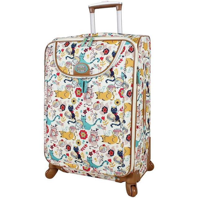Lily Bloom Design Pattern 28" Luggage Softside Expandable With Double Spinner Wheels, Large Lightweight Suitcase Checked Bag For Women