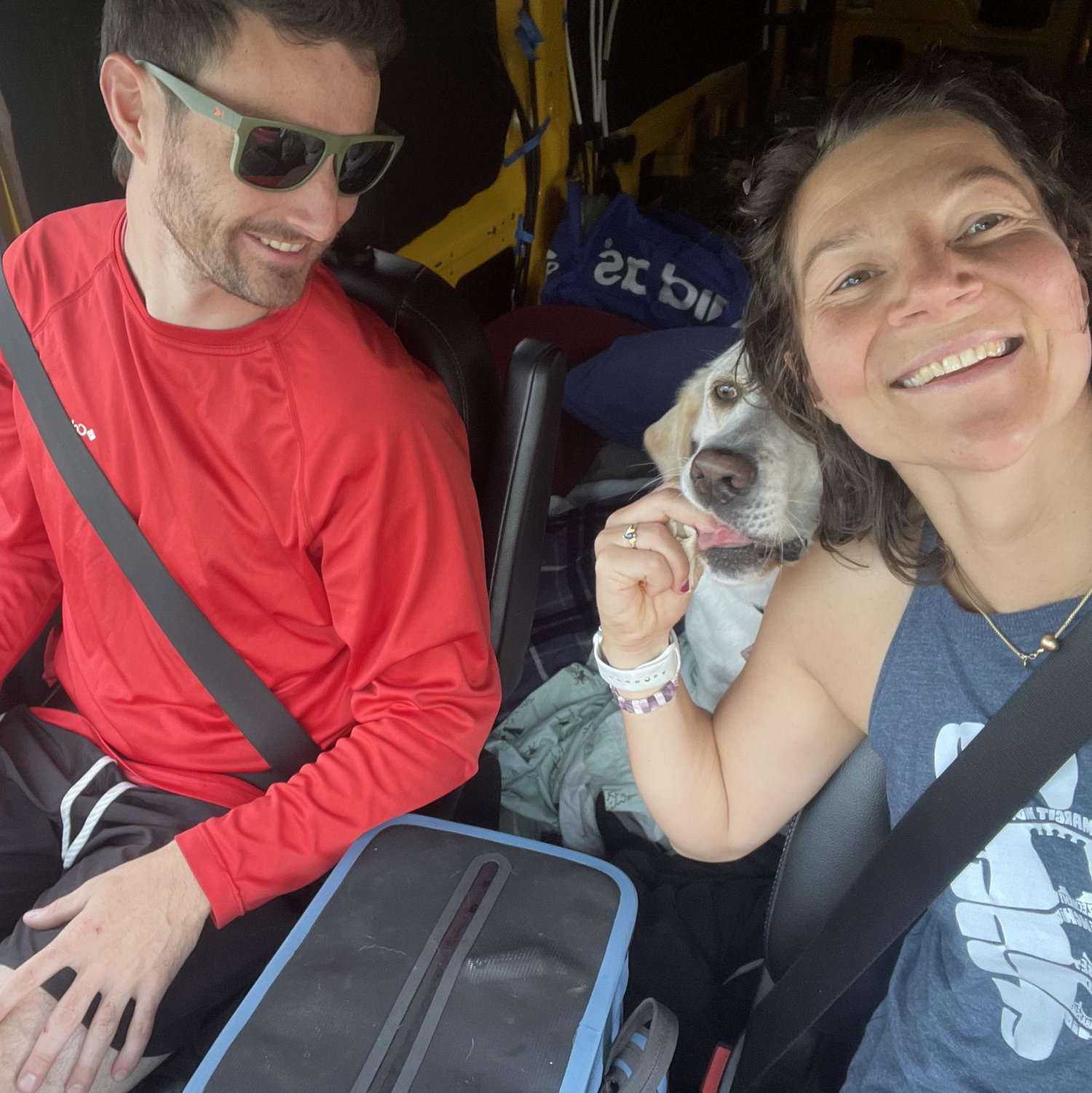 First trip in the new van, Ducky!
