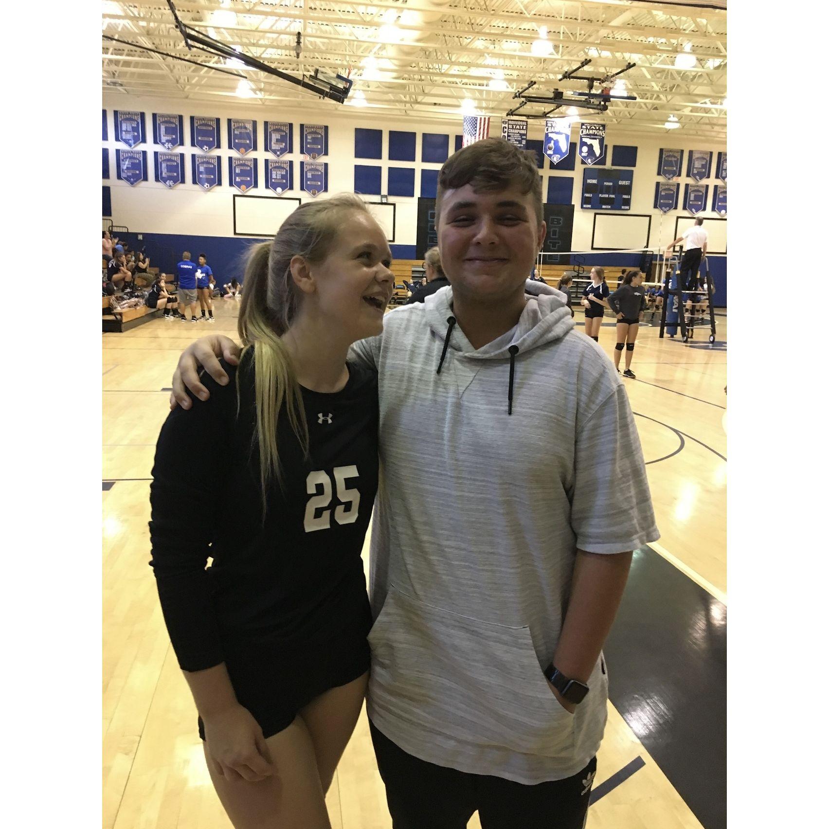 This is our very first picture taken together at one of Jessica's volleyball games in high school.