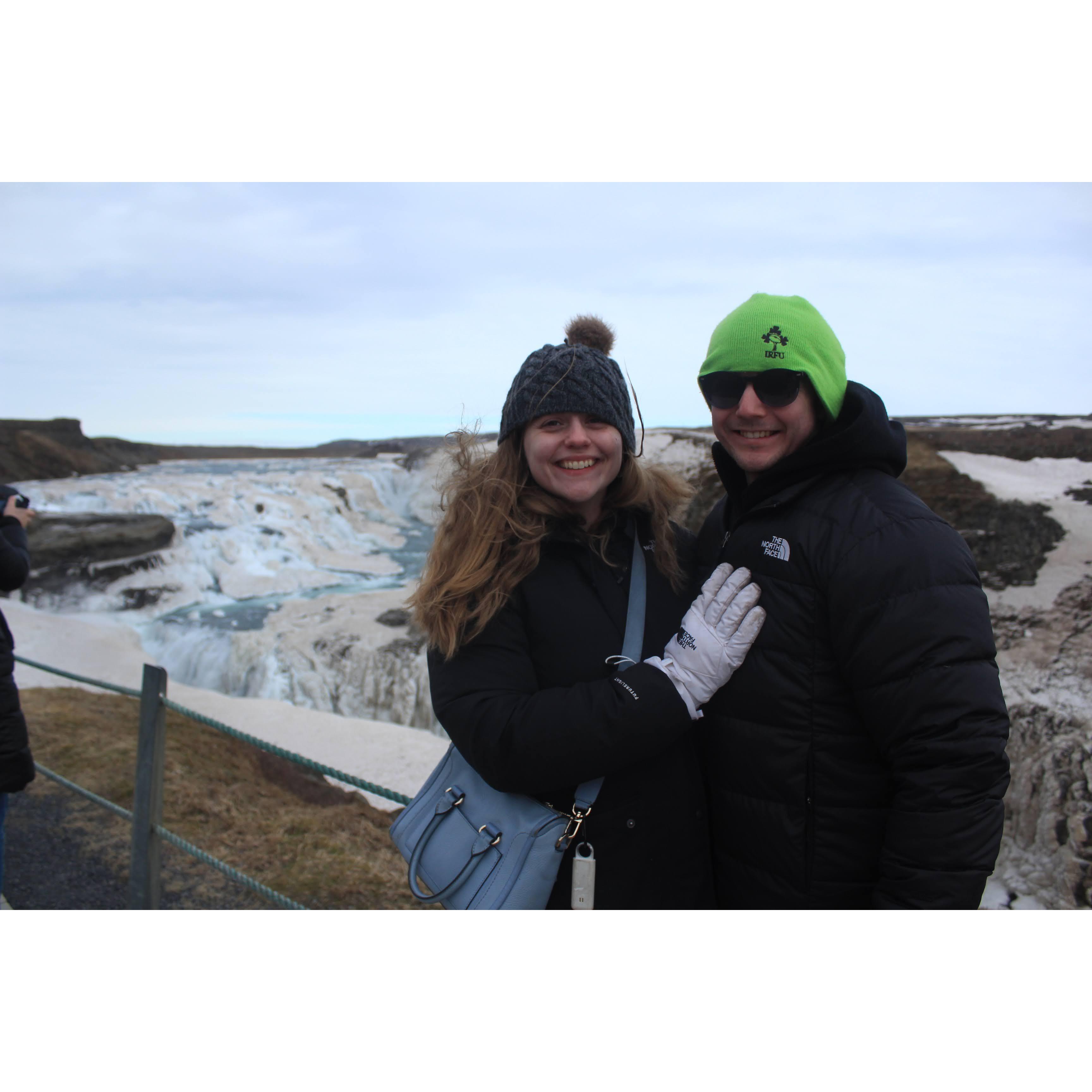 In front of Gullfoss in Iceland