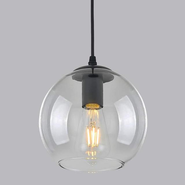 LMSOD Hanging Pendant Light Fixture, Industrial Farmhouse Island Lights Globe Shade Adjustable Cord Ceiling Chandelier for Kitchen Island Restaurant Kitchen Sink