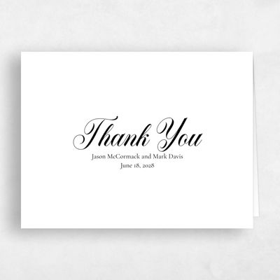 Black Letterpress Wedding Thank You - Henderson Letterpress
