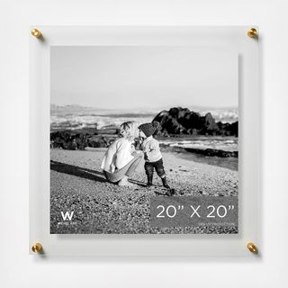 Modern UV Grade Acrylic Floating Gold Wall Frame