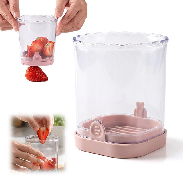 Strawberry Slicer, 2026 New Egg Slicer for Hard Boiled Eggs, 3.54" x 3.94" Kitchen Slicer for Fruits & Vegetables, Durable Meal Prep Tool for Home Use (Pink)