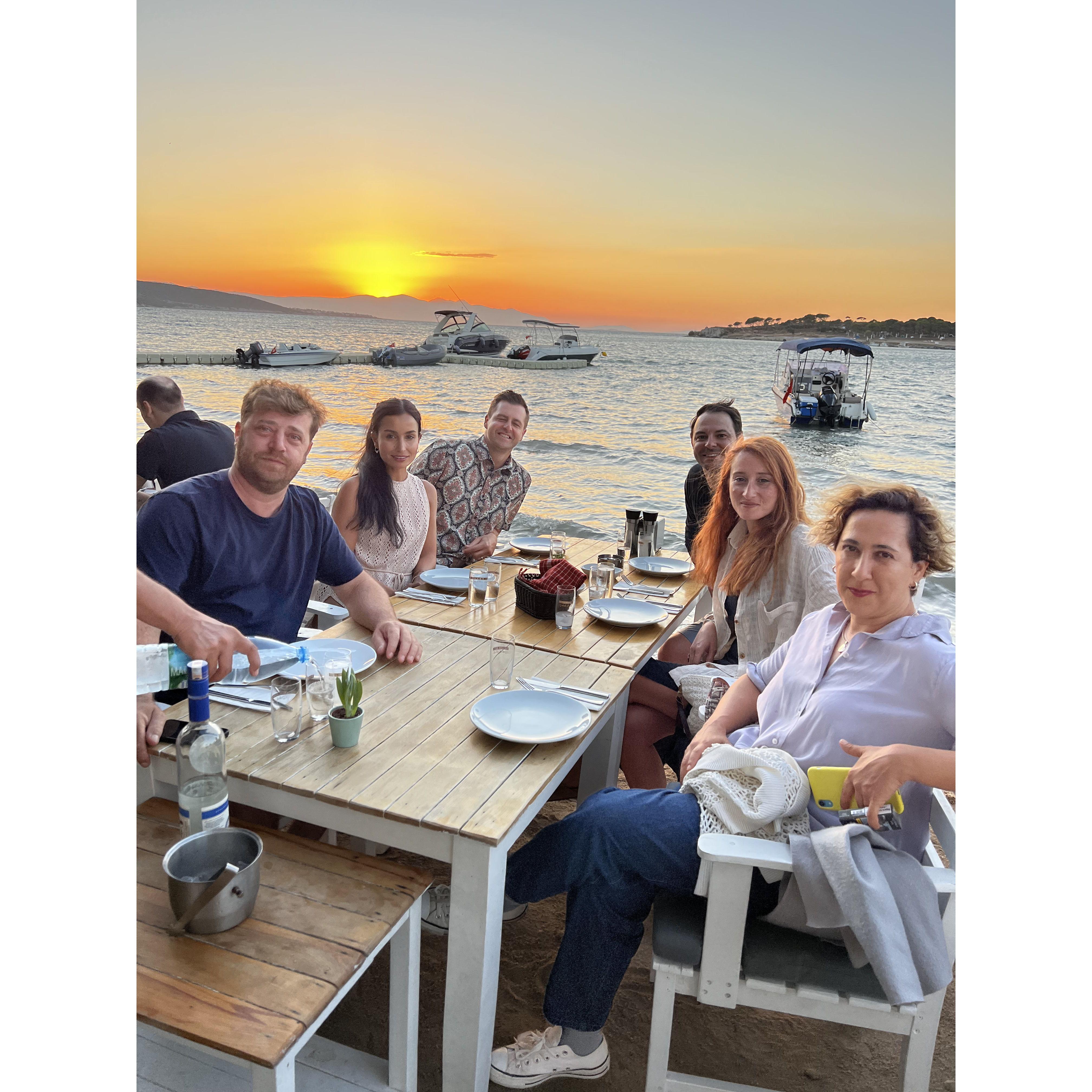 Dinner with family and friends at Ezgi's cousin, Cuneyt's restaurant, CURA!
