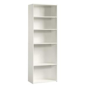 Sauder 415542 Beginnings 5-Shelf Bookcase, L: 24.57" x W: 11.50" x H: 71.18", Soft White finish