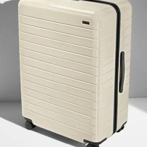 Shop Large & Checked Suitcases in Salt White | Away