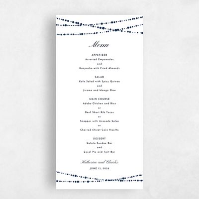 White Wedding Menu - Moonlight