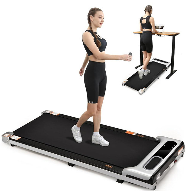 Walking Pad Treadmill, 2 in 1 Under Desk Treadmill, 2.5 HP Portable Walking Pad with Remote Control and LED Display, Walking Jogging Machine with 265 lbs Capacity