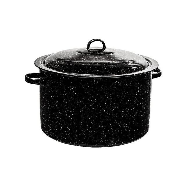Millvado Granite 21 Qt Stockpot, Nonstick Soup Pot With Lid, Speckled Enamel Ware Cookware , Large Stock Pot For Boiling and Cooking , Big Granite Cooking Pot for Stovetop, Campfire, Outdoor Stove