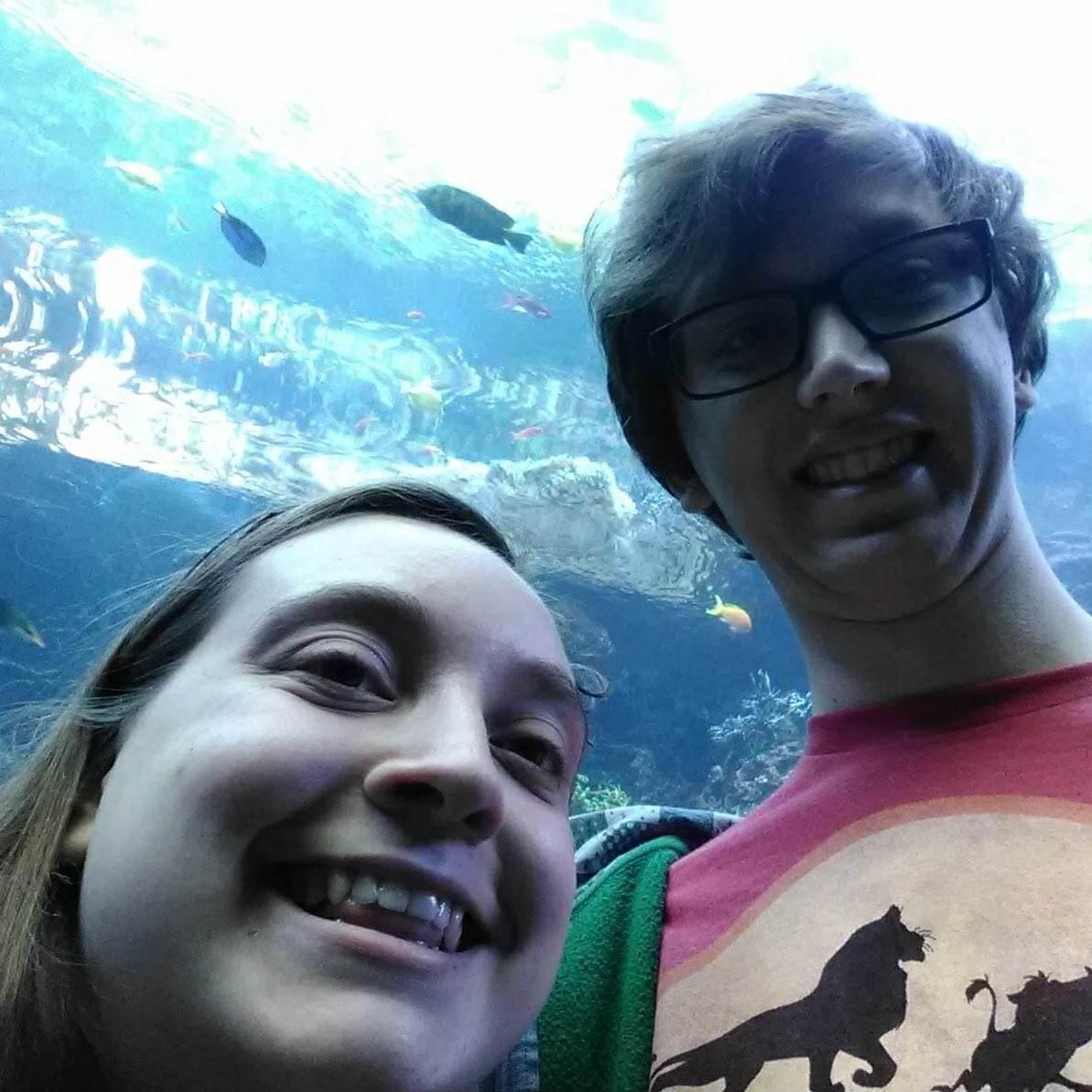 A picture from Shania's birthday. We went to the Georgia Aquarium on a date.