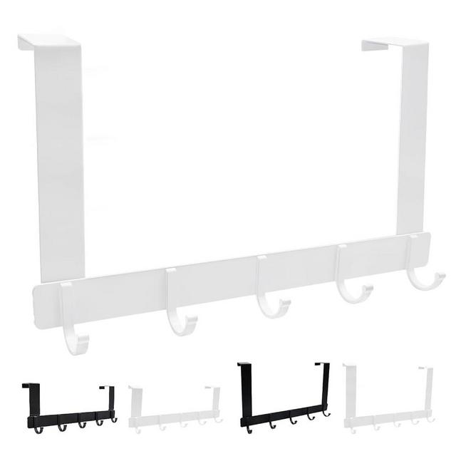 Mdvora 1/2/4 Pack Over Door Hooks, Black/White, Short/Long, Heavy-Duty Over Door Hanger(1pcs Long White)
