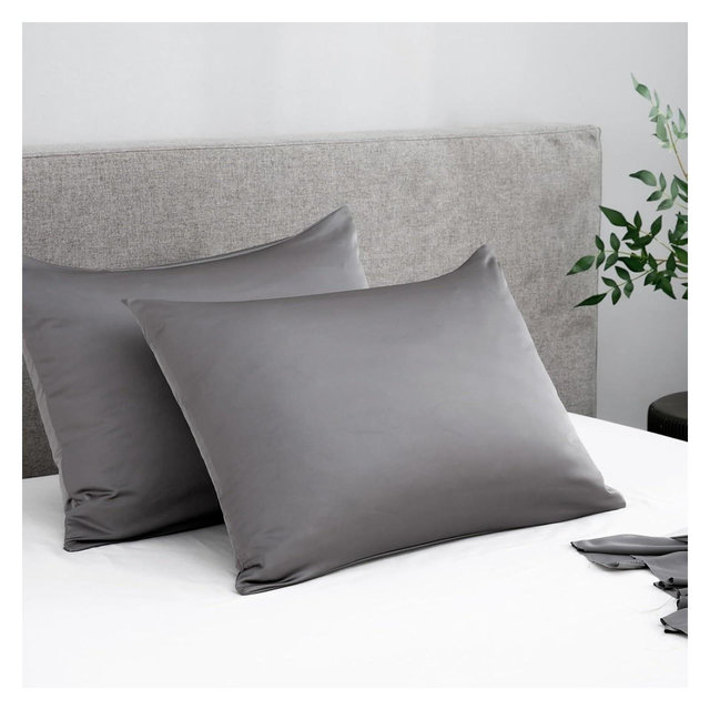 APSMILE Premium Silk-Touch Pillowcases King Size, Smooth, Cooling and Skin Friendly Gray Silk Touch Pillow Cases