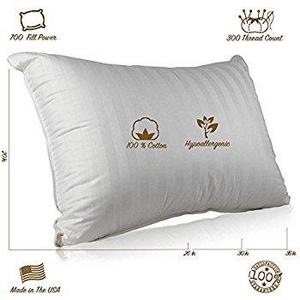 Royal Hotel's Down Pillow - 500 Thread Count 100% Cotton, Down, King Size, Firm, Set of 2