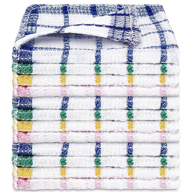 Boao 12 Pieces Kitchen Dish Cloths Kitchen Dish Towels Washable Cleaning Cloth for Washing Dishes Wipe Glass Home Kitchen Household Supplies, 12 x 12 Inch?4 Colors