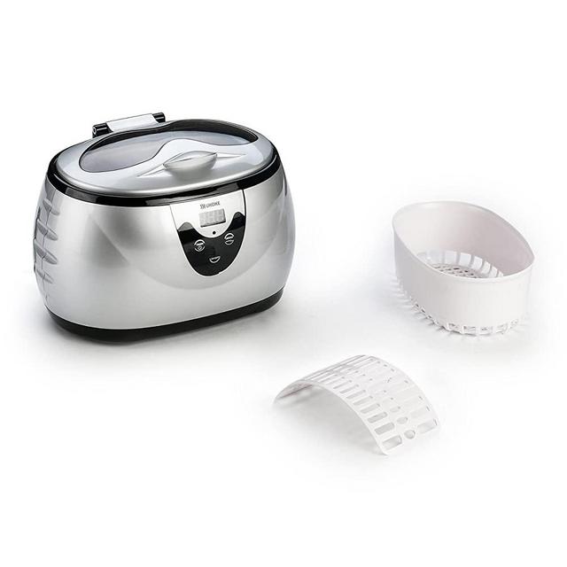Ukoke, UUC06S, Ultrasonic Cleaner, Professional Ultrasonic Jewelry Cleaner with Timer, Portable Household Ultrasonic Cleaning Machine, Eyeglasses Denture Cleaner, 0.6L, Sliver