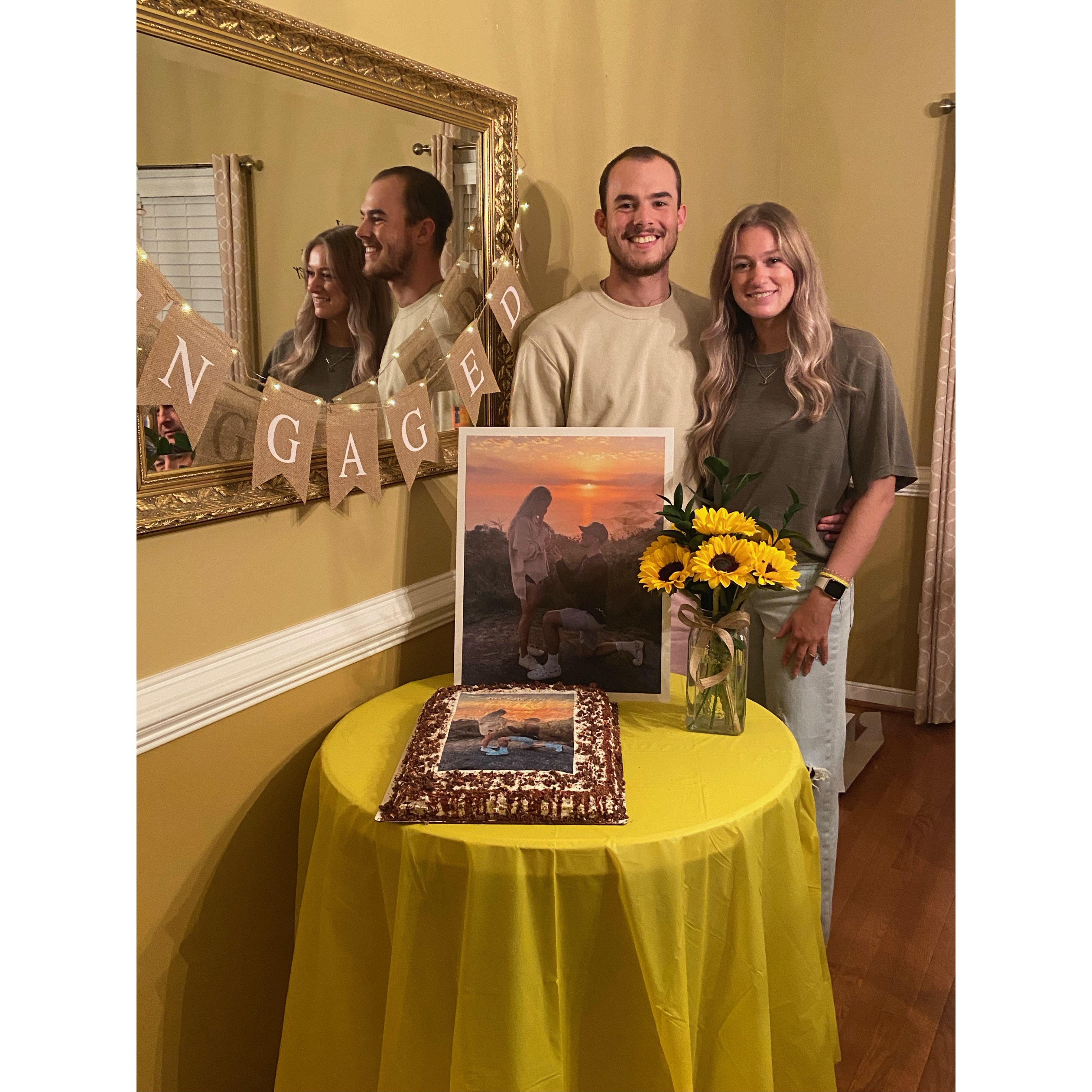 At our engagement party that Cade's family hosted for us!