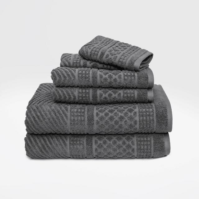 6pc Apothecary Bath Towel Set Gray - LOFT by Loftex