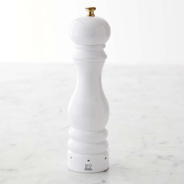 Peugeot Paris U Select Pepper Mill with Gold Knob, White, 9"