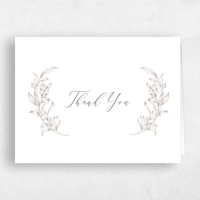 Beige Floral Wedding Thank You - Merriott Landscape