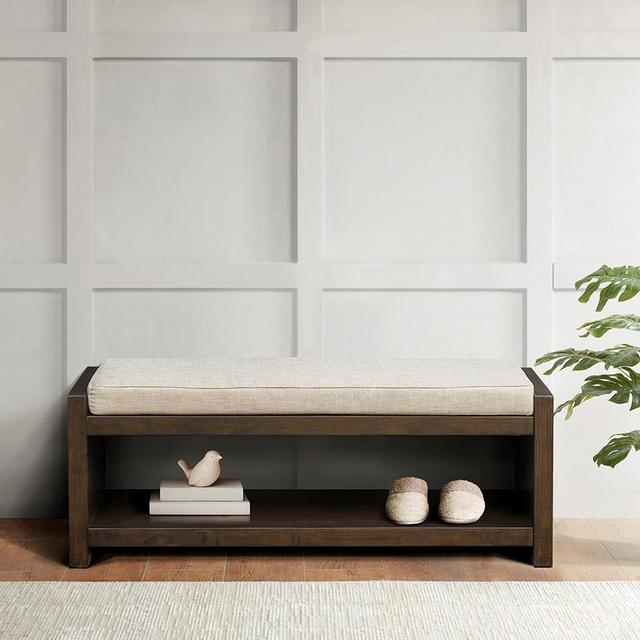 Madison Park, Ivan Accent Bench with Lower Shelf
