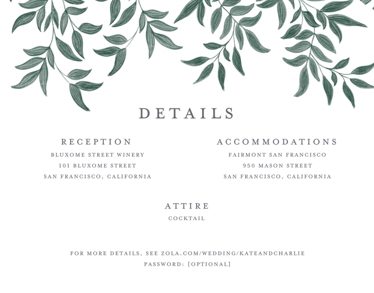 Zola Wedding Enclosure Cards - Willow