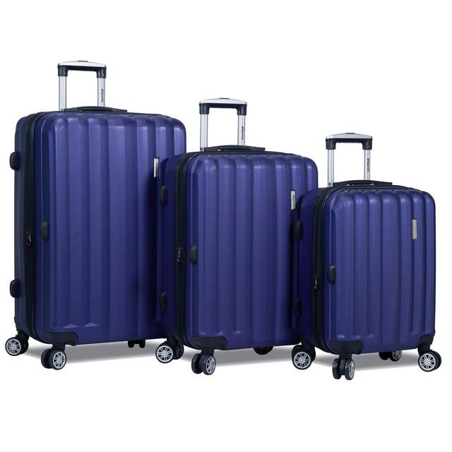 Dejuno Camden Hardside 3-piece Expandable Spinner Luggage Set - Navy