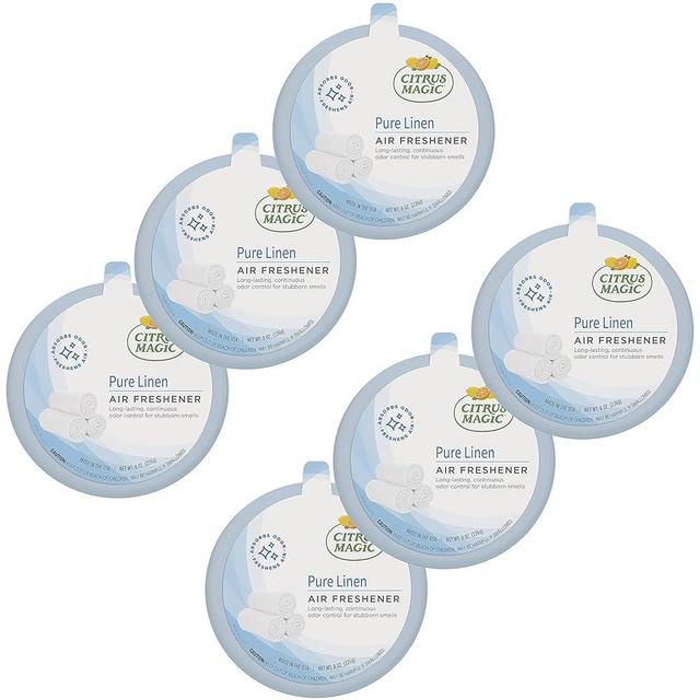 Citrus Magic Odor Absorbing Solid Air Freshener, Pure Linen, 8-Ounce, Pack of 6, 1 Pound (Pack of 3), 6 Count