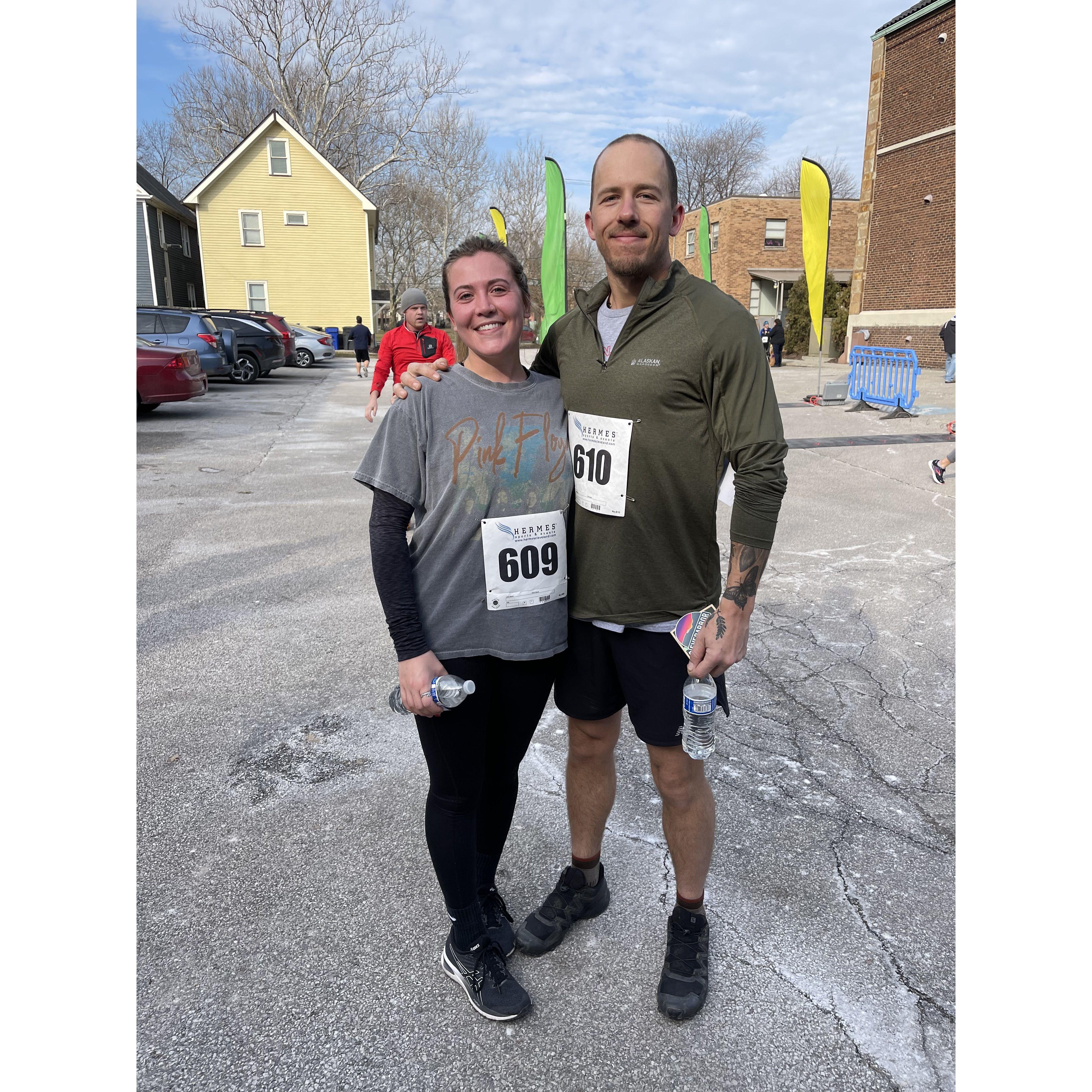 Our first ever 5K run together, no training...