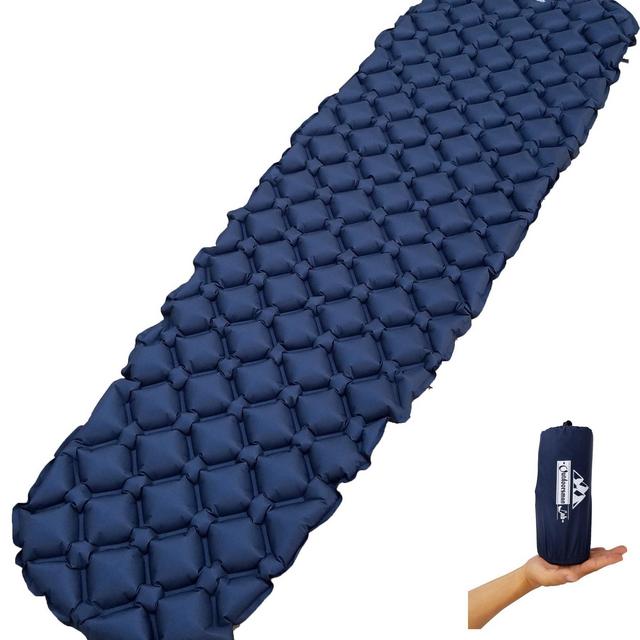 OutdoorsmanLab Ultralight Sleeping Pad - Ultra-Compact for Backpacking, Camping, Travel w/ Super Comfortable Air-Support Cells Design