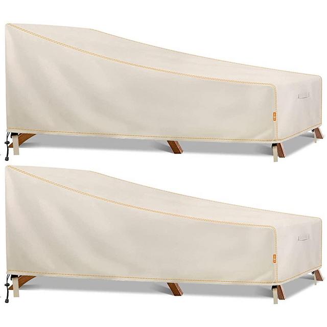 ZEJUN Patio Chaise Lounge Cover Waterproof, 2 Pack 84 inch Heavy Duty Outdoor Lounge Chair Covers, 600D Durable Patio Furniture Cover for Beach Pool Chair , Anti-UV & Windproof, 84" L x 32" W x 32" H