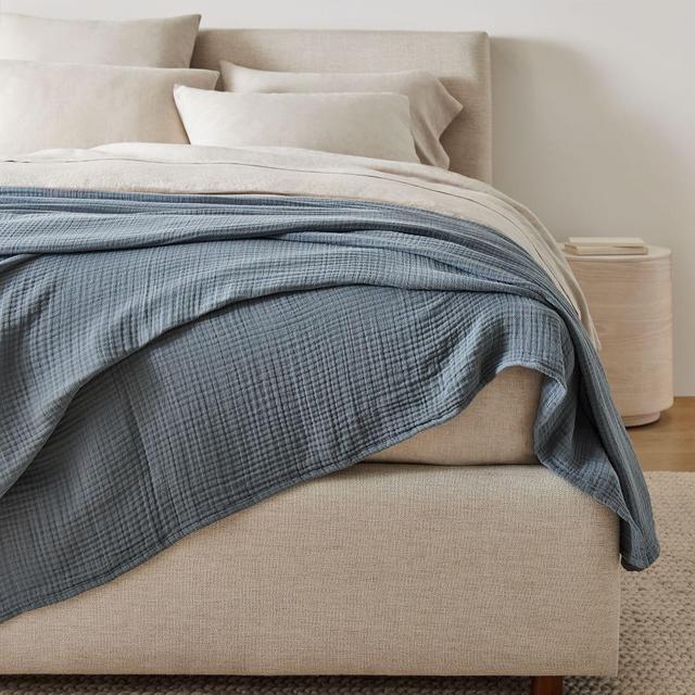 Bliss Gauze Cotton Blanket, King, Ocean