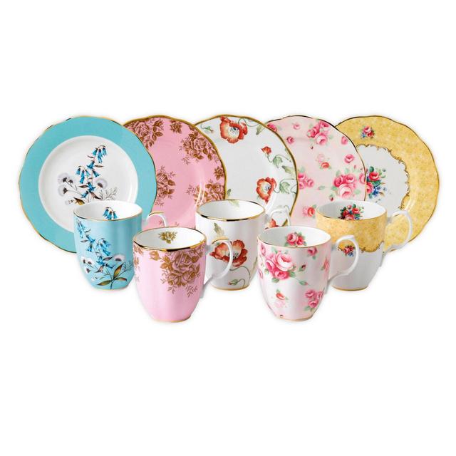 Royal Albert 100 Years 1950-1990 10-Piece Mug and Plate Set