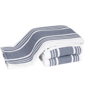All-Clad Dual-Purpose Kitchen Towels: Highly Absorbent, Super Soft Long Lasting - 100% Cotton, 17"x30" Dish Towels for Cleaning & Drying Dishes, Pans, Glassware, or Countertops, (3-Pack), Indigo