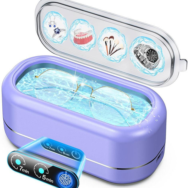 Professional Ultrasonic Jewelry Cleaner with Digital Timer,50KHz Ultrasonic Cleaner Machine with 304 Stainless Steel for Jewelry,Eyeglasses, Rings, Coin, Watch Strap, Tools, Dentures, Hygiene Items